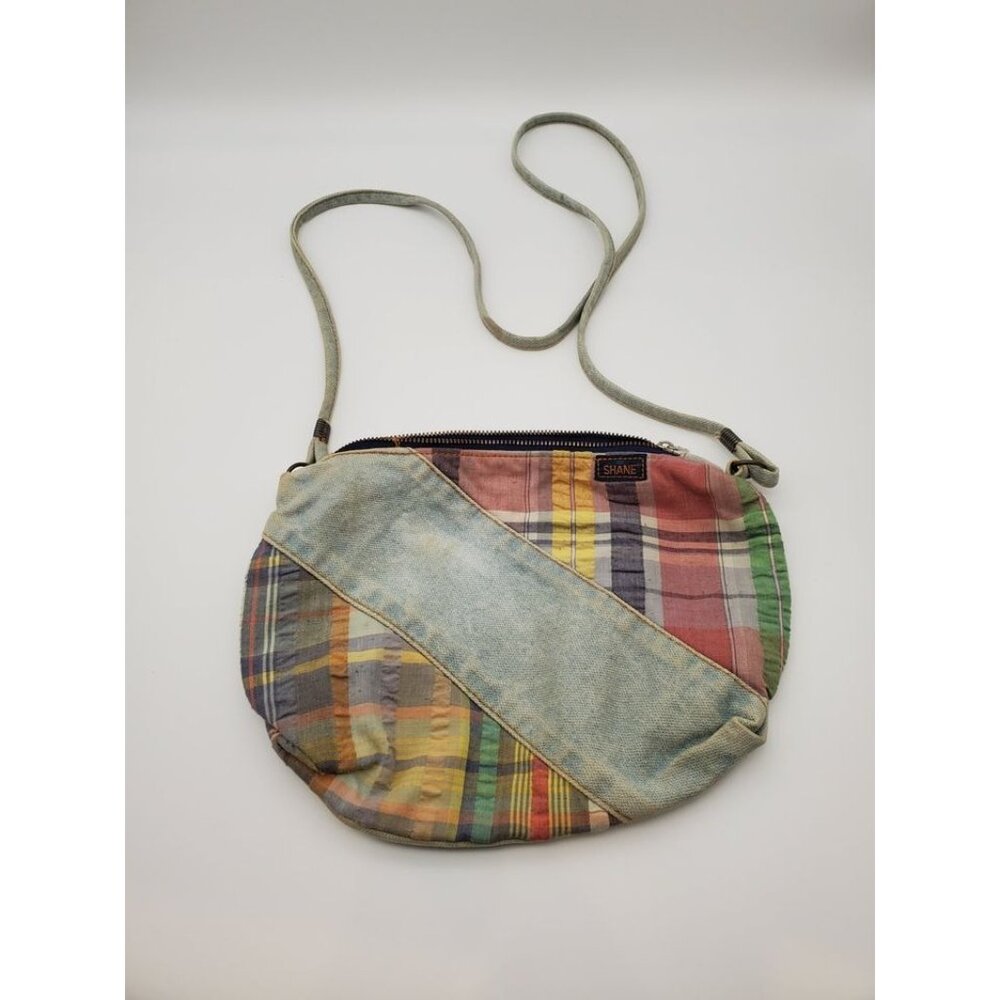 Vintage 80s Shane Patch Denim Jeans Crossbody Handbag
